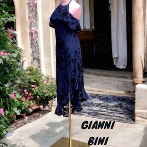 GIANNI BINI NWT WOMENS JUDIE DRESS NAVY LADY LUCK LACE SIZE 2 WEDDING,PARTY